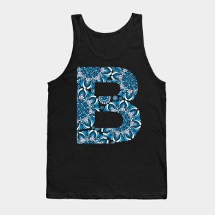 Mandala Letter Capital B Blue Tank Top